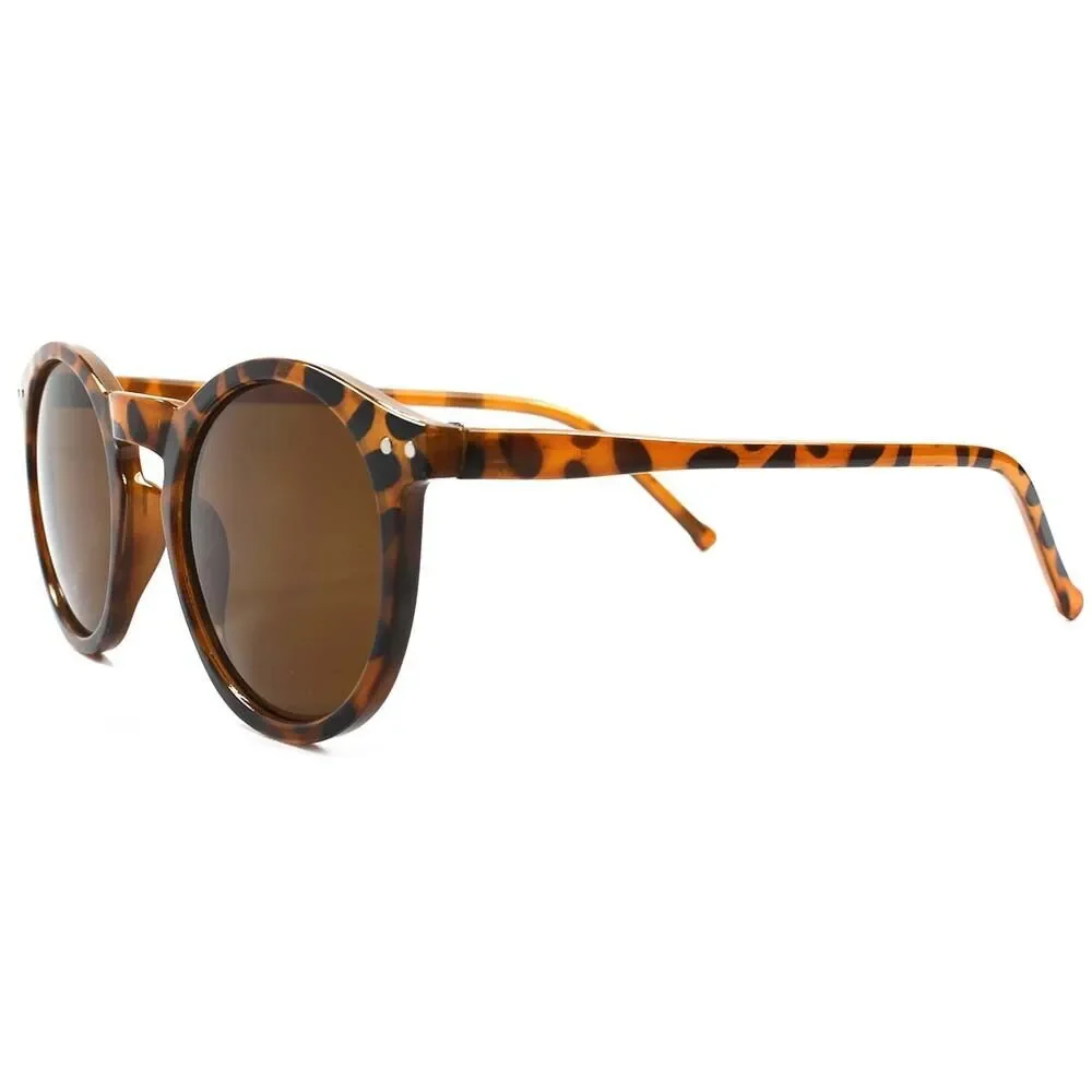 Classic 90s Fashion Mens Womens Round Sunglasses Brown Lens Tortoise Frame